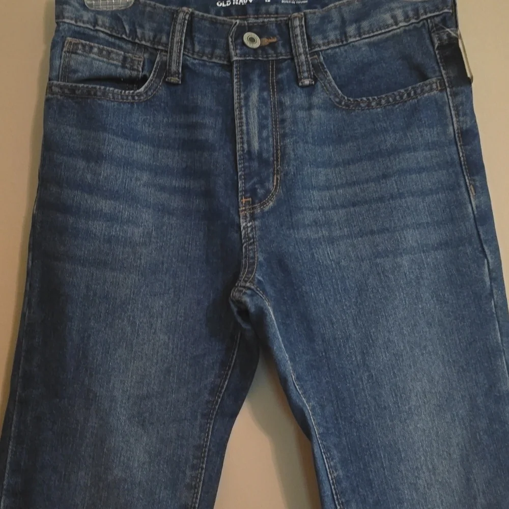 New Old Navy Boys Size‎ 12 Adjustable Waist Skinny Medium Wash Jeans